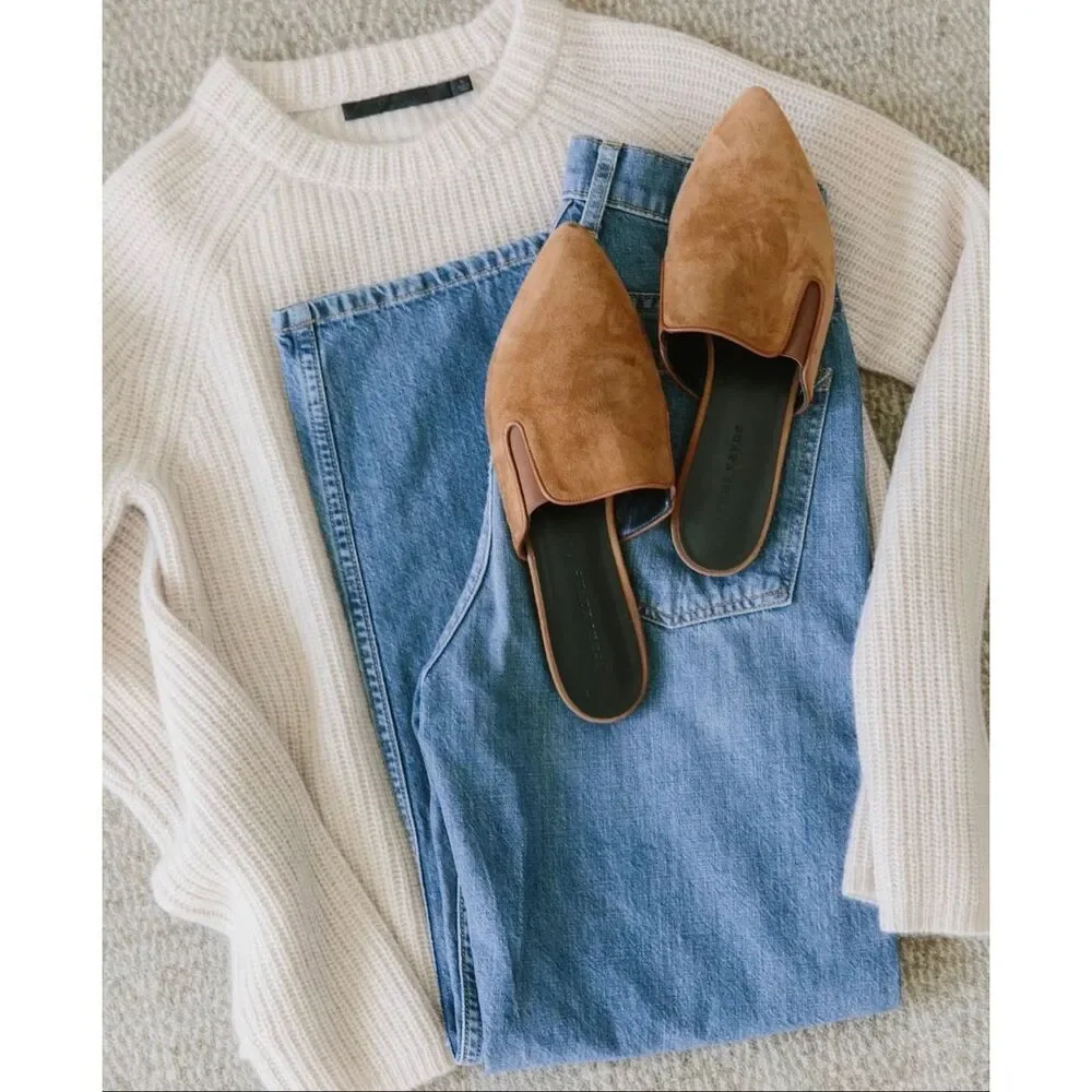 Jenni Kayne Suede Pointed-Toe Mules in Cognac - Picture 12 of 12